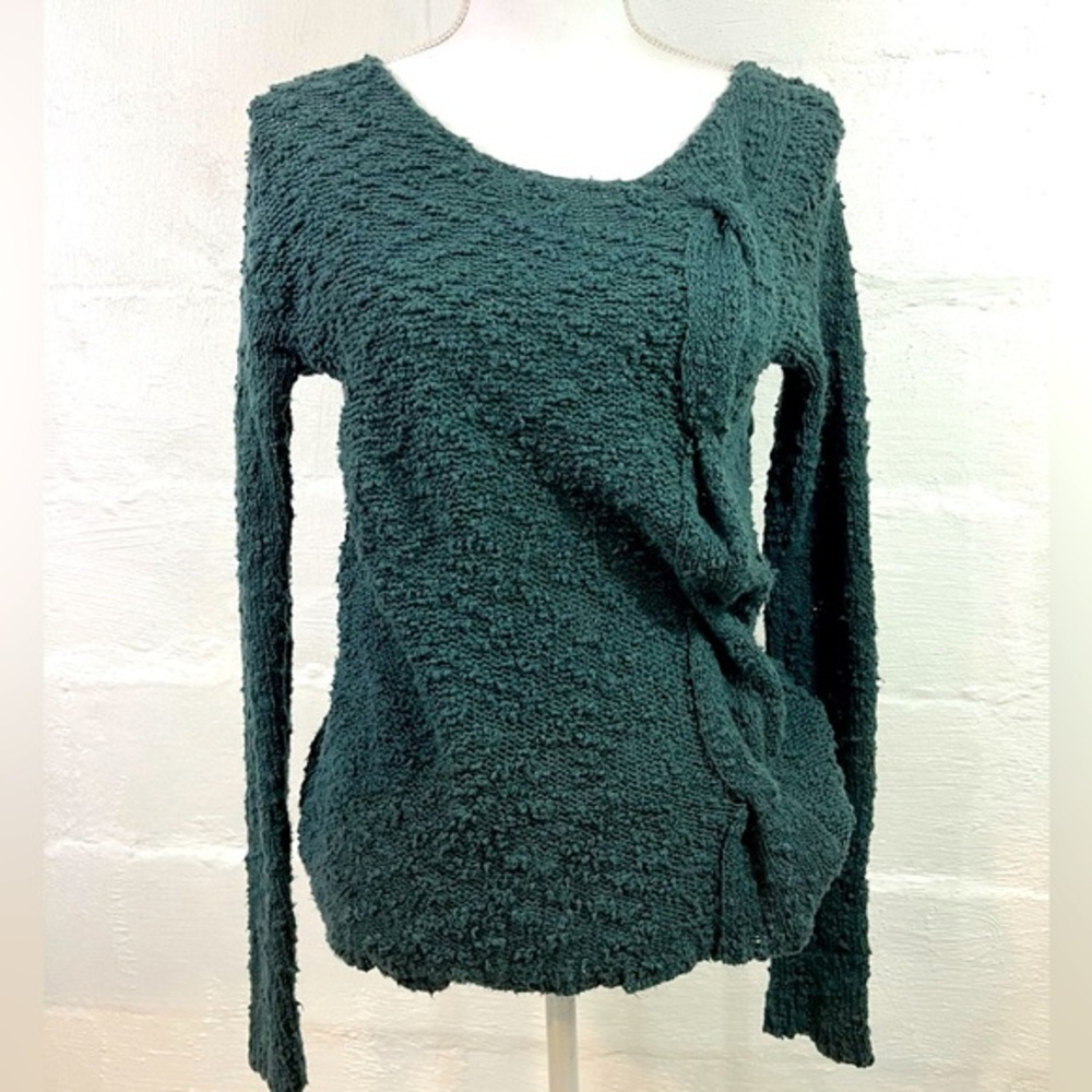 Cozy Textured Dark Teal Women's Sweater